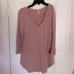 Mauve Mid-sleeve Top